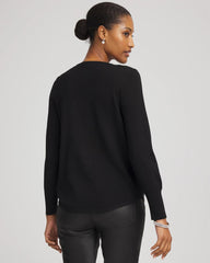 Chico's Women | Ella Embellished V-Neck Sweater BLACK