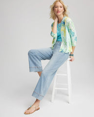 Chico's Women | Tropical Summer Romance Short Cardigan AQUA