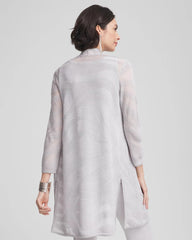 Chico's Women | Travelers™ Zebra-Motif Metallic Cardigan DOVE GRAY