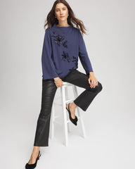 Chico's Women | Embellished Structured Top INDIGO SKY