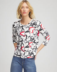 Chico's Women | Love Brush Button Heart Tee BLACK