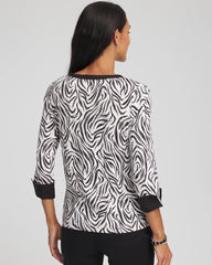 Chico's Women | Pima Jewel Neck Contrast Tee BLACK