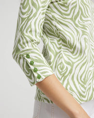 Chico's Women | Pima Button Sleeve Tee GRASSY GREEN