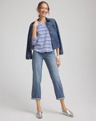 Chico's Women | Slub 3/4 Sleeve Tee BLUE PEARL