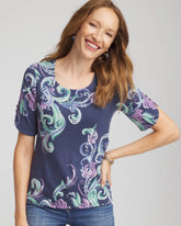 Chico's Women | Tulip Sleeve Pima Tee TEAL SHADOW