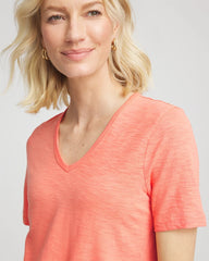 Chico's Women | Slub V-Neck Tee SUNSET PEACH