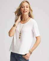 Chico's Women | Slub Scoop Neck Tee ALABASTER