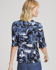 Chico's Women | Stretch-Knit Flutter-Sleeve Tee BLUE LOTUS
