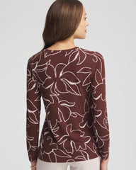 Chico's Women | Floral Touch of Cool™ Layering Tee CACAO