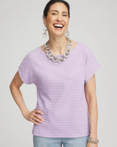 Chico's Women | Cap Sleeve Textured Tee GENTLE LAVENDER