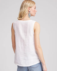Chico's Women | Sleeveless Linen Tank Top ALABASTER