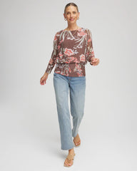 Chico's Women | Textured Banded-Hem Top DRIED MUSHROOM
