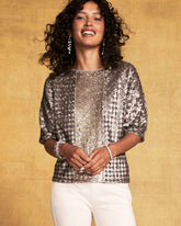 Chico's Women | Art Deco Dolman Sequins Tee GOLD
