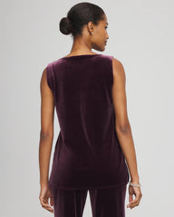 Chico's Women | Travelers™ Velvet Side-Slit Tank NIGHT BLOOM