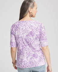 Chico's Women | Animal Print Bateau-Neck Pima Tee PLUM SHADE