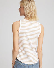 Chico's Women | Striped Ribbed High-Neck Tank WILD TRUFFLE