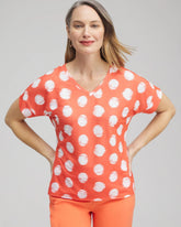 Chico's Women | Zenergy® Dots Drop Shoulder Tee NECTARINE