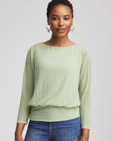Chico's Women | Touch of Cool™ Textured Banded-Hem Top SAGE MEADOW