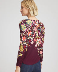 Chico's Women | Touch of Cool™ Paisley Cowl Neck Tee DEEP CHIANTI