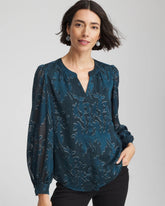 Chico's Women | Novelty Texture Blouse TEAL SHADOW