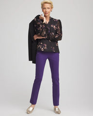 Chico's Women | Fjord Flora Opaque Crepe Blouse BLACK