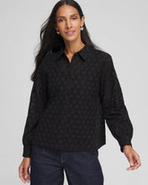 Chico's Women | Heart Eyelet Shirt BLACK