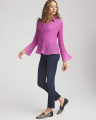 Chico's Women | Pleated Georgette Blouse GOOSEBERRY