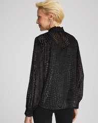 Chico's Women | Burnout Velvet Blouse BLACK