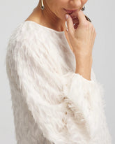 Chico's Women | Feathered Pullover Peasant Blouse ENGLISH CREAM