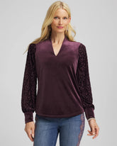 Art Deco Velvet Burnout Top