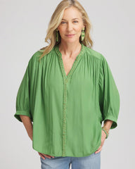 Chico's Women | Braided Batwing Blouse SALTED LIME