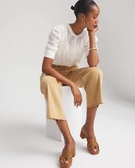 Chico's Women | Chiffon Puff Sleeve Shirt ECRU