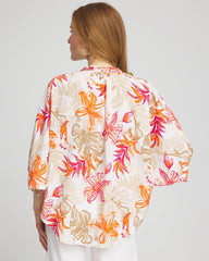 Chico's Women | Floral Braided Batwing Blouse CRUSHED BERRIES