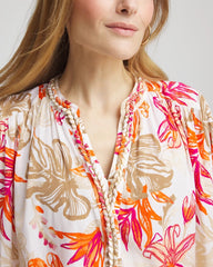 Chico's Women | Floral Braided Batwing Blouse CRUSHED BERRIES