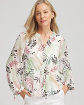 Chico's Women | Drawstring Crinkle Chiffon Blouse CAFE AROMA