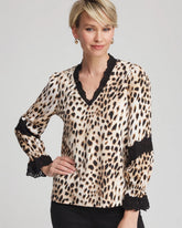 Chico's Women | Animal Print Long-Sleeved Top ENGLISH CREAM