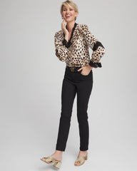 Chico's Women | Animal Print Long-Sleeved Top ENGLISH CREAM