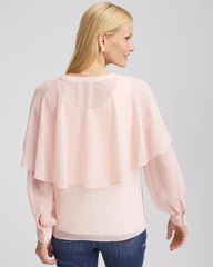 Chico's Women | Georgette Cape Blouse ROSE SMOKE