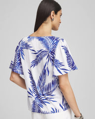 Chico's Women | Flutter Sleeve Satin Top BLUE CASA