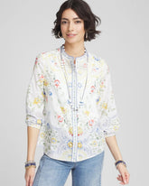 Chico's Women | Floral Billow-Sleeve Blouse MELON MAMBO