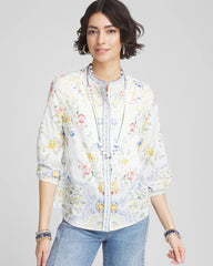 Chico's Women | Floral Billow-Sleeve Blouse MELON MAMBO