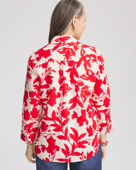 Chico's Women | No Iron™ Floral Linen Shirt RED GLOW