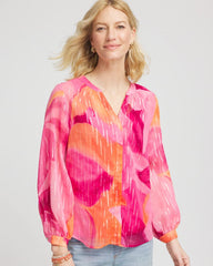Chico's Women | Watercolor Classic Fit Chiffon Blouse CRUSHED BERRIES