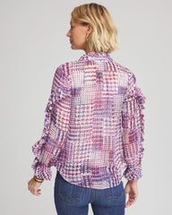 Chico's Women | Gingham-Print Georgette Blouse GOOSEBERRY