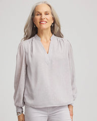 Chico's Women | Georgette Clip Dot Blouse DOVE GRAY