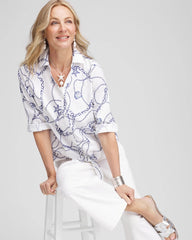 Chico's Women | No Iron™ Seashell Tie-Front Top