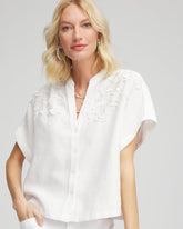 Chico's Women | Embroidered Dolman Sleeved Linen Blouse
