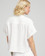 Chico's Women | Embroidered Dolman Sleeved Linen Blouse