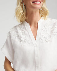 Chico's Women | Embroidered Dolman Sleeved Linen Blouse