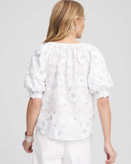 Chico's Women | Applique Embroidered Top ALABASTER